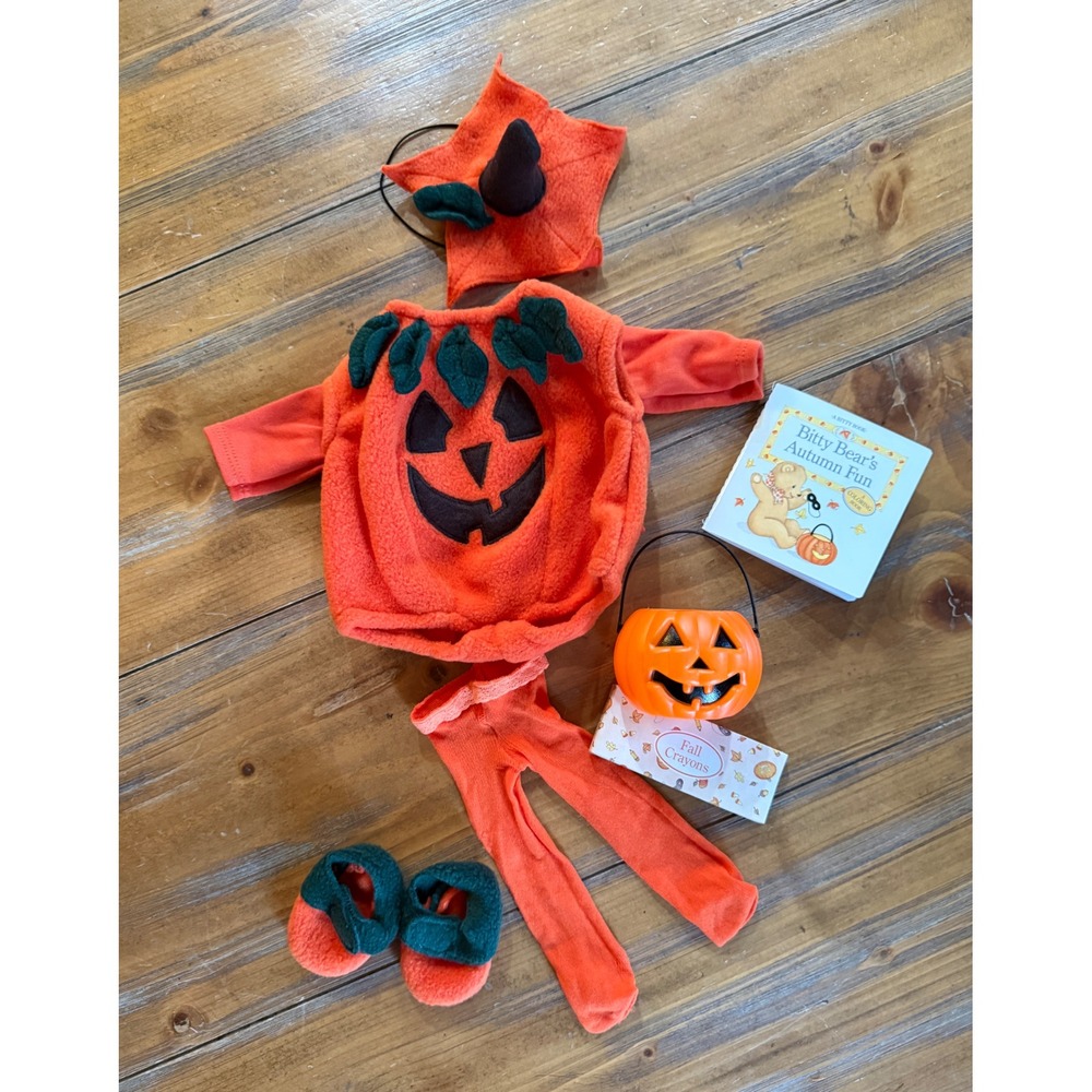 Vintage American Girl Bitty Baby Pumpkin Costume Pleasant Company